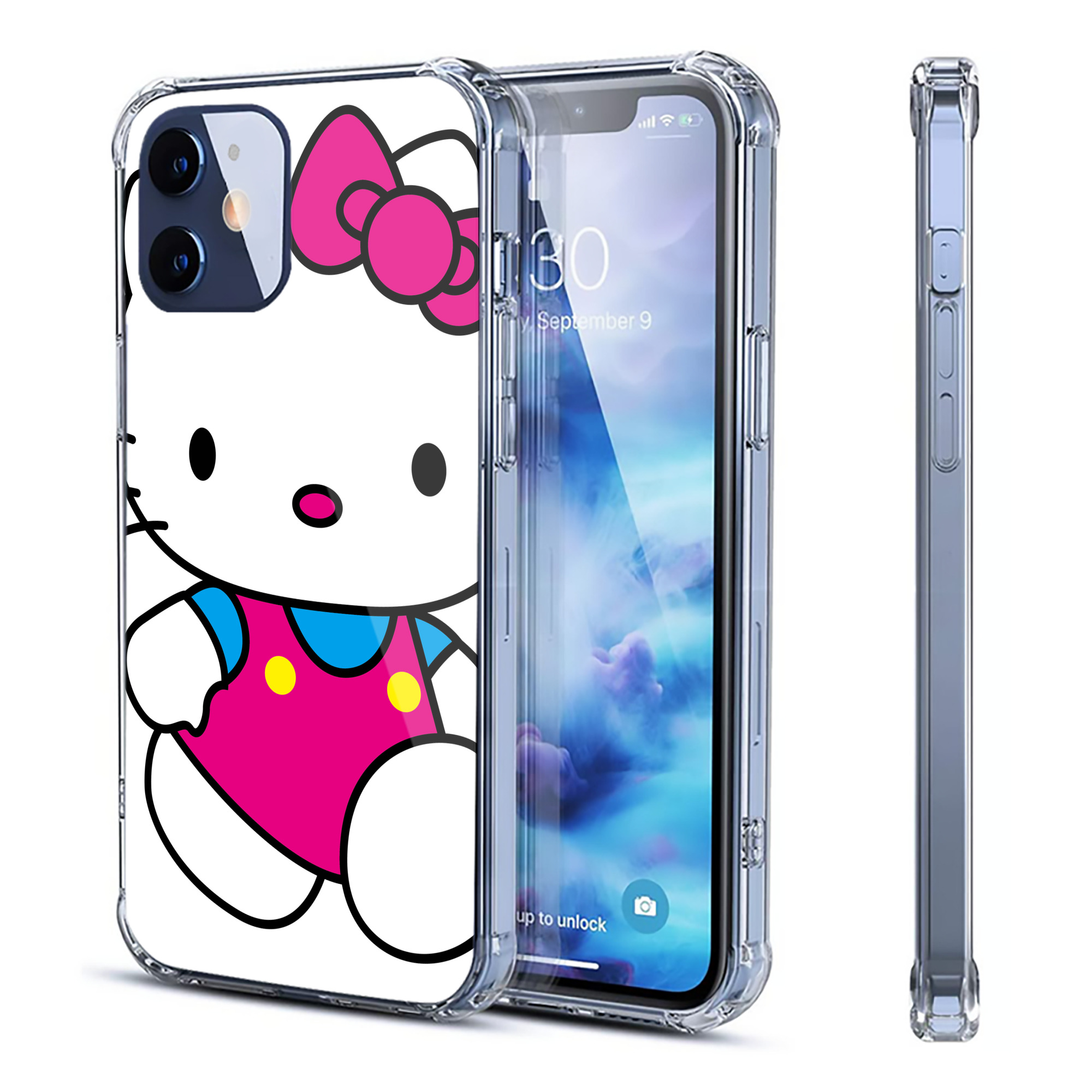 （画像用） Hello Kitty ハローキティ 【iPhone 12シリーズ対応】透明スマホケース（クリアソフトケース）